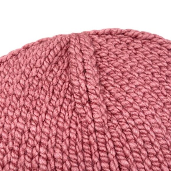 Hermes Hat Knit Hat Joplin Beanie N Frme M Size Calfskin Button Rose